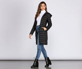 Veste longue à capuche